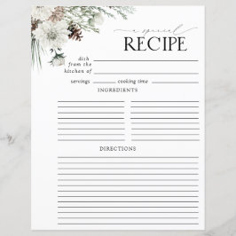 Moderne Blumenzwiebelseite Recipi Binder Page