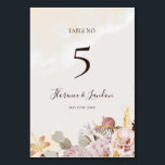 Moderne Blush Bloral | Aquarellfarbene Tischnummer<br><div class="desc">Diese moderne Blüte | Aquarell Tischnummer ist perfekt für Ihre elegante boho Luxus-Rose Gold, Salbei Grün, rot Rosa Hochzeit. Das Design umfasst einen vergoldeten Rahmen oder ein Bouquet mit rustikalen roten Pfirsichpfirsichpfirsichpfirsichpfirsichpfirsichpferden, eine klassische skurrile Aquarellfarben-Blume, Grünpflanzen inklusive Farn und Eukalyptus, mit Erscheinungen einer Vintagen staubigen Rose und Elfenbeinschmetterling. Andere Blume...</div>