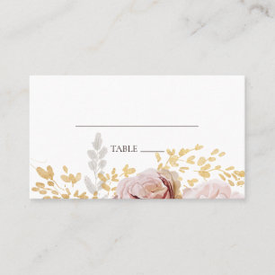 Moderne Blush Bloral Flat Wedding Platzkarte