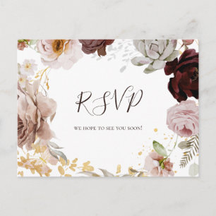 Moderne Blush Bloral   Menu Choice UAWG Postcard Postkarte