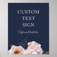 Moderne Blush Bloral | Navy Cards and Gifts Custom