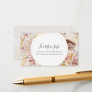 Moderne Blush Bloral   Website zur Hochzeit von Wa Begleitkarte