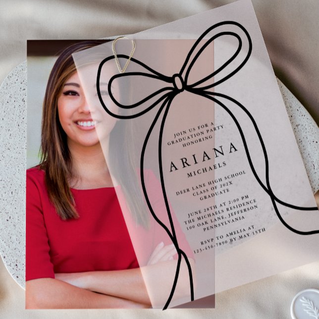 Moderne Blush Bow Graduation Party (Von Creator hochgeladen)