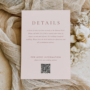 Moderne Blush Brown Monogram Earth Tone Wedding Begleitkarte