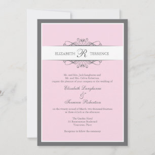 Moderne Blush Hochzeit Einladung
