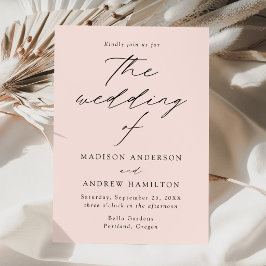 Moderne Blush Hochzeit Einladung