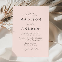 Moderne Blush Hochzeit Einladung