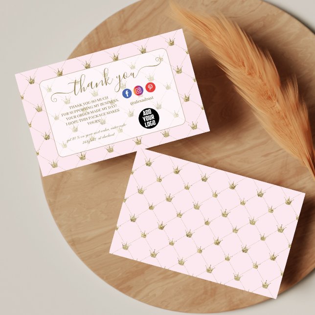 Moderne Blush-Kronendesigns Dankeskarte (Von Creator hochgeladen)