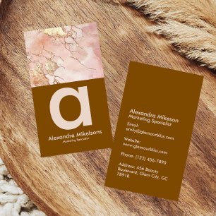 Moderne Blush-Marmor-Luxus-Markenbildung Visitenkarte