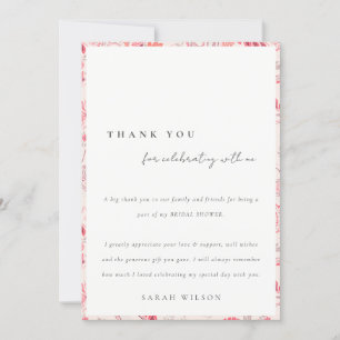 Moderne Blush-Paisley-Typografie Brautdusche Dankeskarte