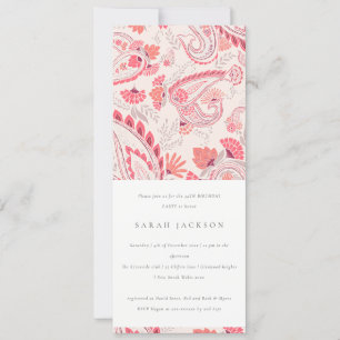 Moderne Blush Paisley Typografie jedes Alter Gebur Einladung