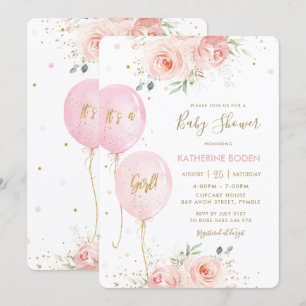 Moderne Blush Pink Bläserblütenblütenblütenblüte G Einladung