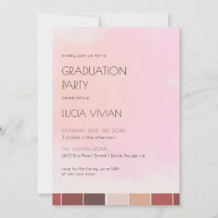 Moderne Blush Pink Graduation Party Einladung