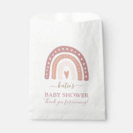 Moderne Blush Pink Rainbow Girl Baby Dusche Geschenktütchen