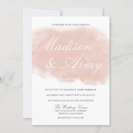 Moderne Blush Pink Watercolor Splash Hochzeit Einladung