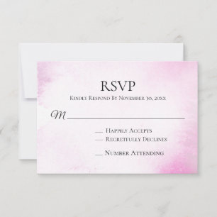 *~* Moderne Blush Pink Watercolor Wedding RSVP
