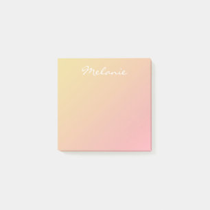 Moderne Blush-Rosa-Korallen-Gold-Ombre-Schrift Post-it Klebezettel