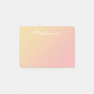 Moderne Blush-Rosa-Korallen-Gold-Ombre-Schrift Post-it Klebezettel