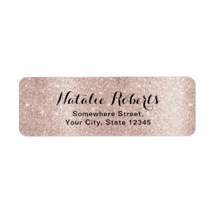 Moderne Blush Rose Gold Glitzer Elegante Adresse