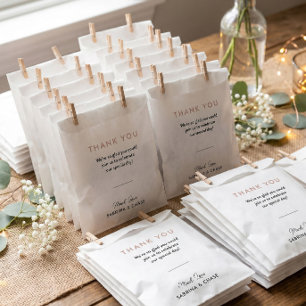 Moderne Blush Rose Hochzeit Danke Geschenktütchen