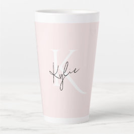 Moderne Blush-Rose Personalisiert Monogramm Name - Milchtasse