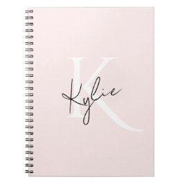 Moderne Blush-Rose Personalisiert Monogramm Name - Notizblock