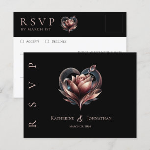 Moderne Blush-Rose und Herz-UAWG-Hochzeit- Postkarte