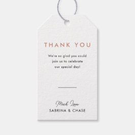 Moderne Blush Rose Wedding Vielen Dank für Ihre Un Geschenkanhänger