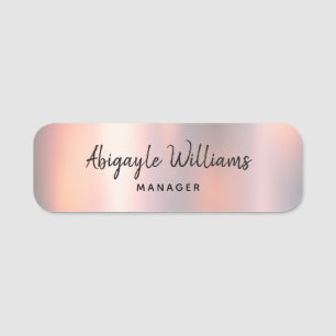 Moderne Blush Shimmer Metallic Girl Namensschild
