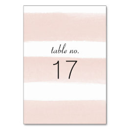 Moderne Blush Stripes-Tischnummer Tischnummer