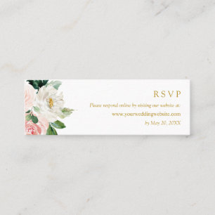 Moderne Blush Wedding Gold UAWG Online Website Mini Visitenkarte