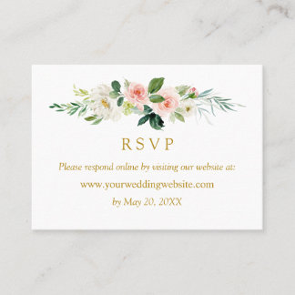 Moderne Blush Wedding Gold UAWG Online Website Visitenkarte