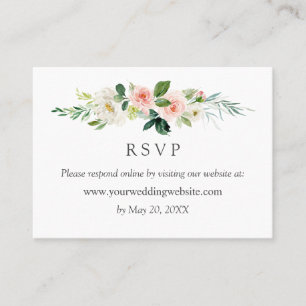 Moderne Blush Wedding RSVP Online Website Visitenkarte