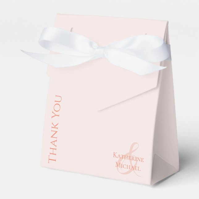 Moderne Blush-Wedding Vielen Dank Geschenkschachtel (Vorderseite)