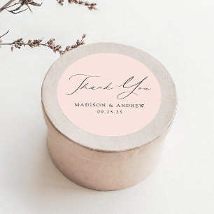 Moderne Blush Wedding Vielen Dank Runder Aufkleber
