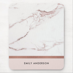 MODERNE BLUSPINK ROSE GOLD MARBLE TEXTURE MOUSEPAD