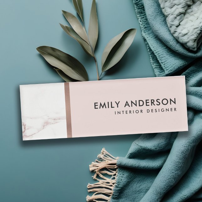 MODERNE BLUSPINK ROSE GOLD MARBLE TEXTURE NAMENSCHILD (Von Creator hochgeladen)