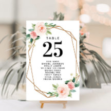 moderne blütengrüne Tischnummern