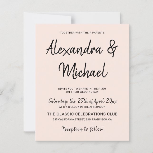 Moderne Blütenhochzeit im Budget (Vorderseite)