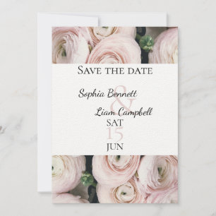 Moderne Blütenrosa Kollektion Save The Date