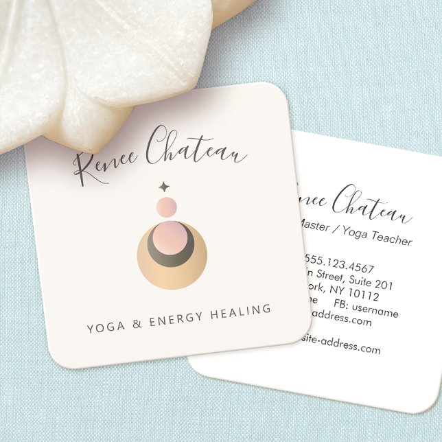 Moderne Bobo Celestial Moon Star Business Card Quadratische Visitenkarte (Von Creator hochgeladen)