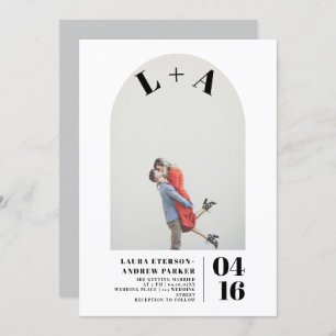 Moderne Bogen mutige minimalistische Initialen Fot Einladung