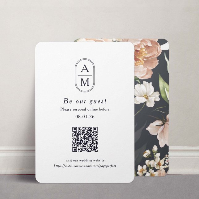 Moderne Bogenanfänge QR Code RSVP-Karten Begleitkarte (Von Creator hochgeladen)