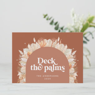 Moderne, bohemian getrocknete botanische Palm-Weih Feiertagskarte