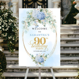 Moderne Bohemian Hortensien zum 90. Geburtstag Wil Poster