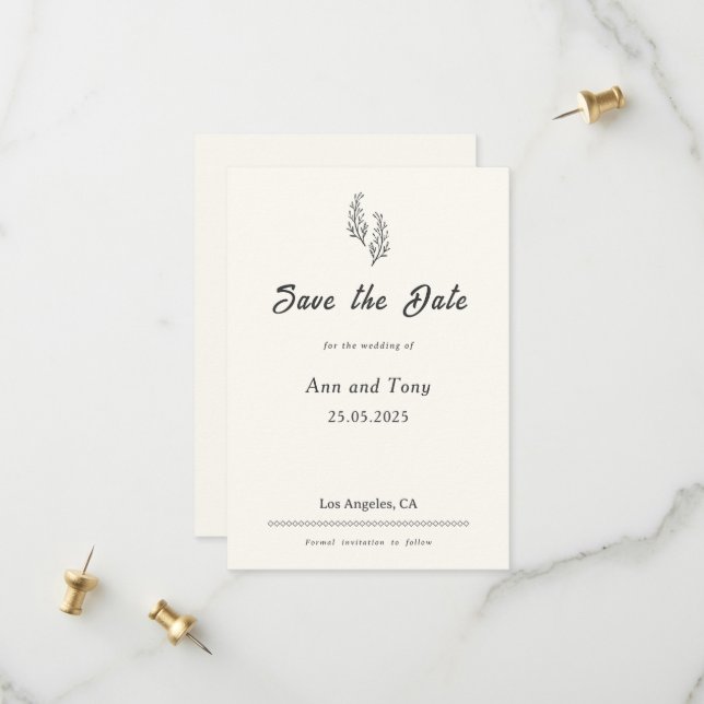 Moderne Bohemian Wüstenromanze | Save the Date (Vorderseite/Rückseite Beispiel)
