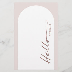 Moderne Bohemische Arch Wedding-Menükarte mit Name