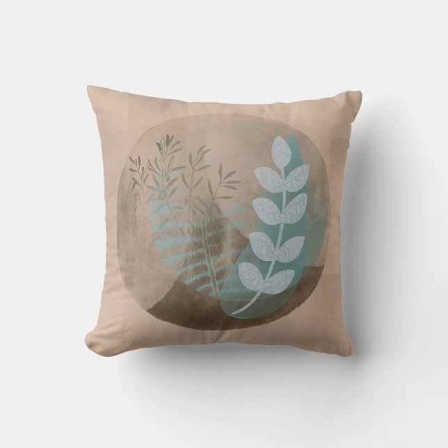 Moderne Bohemische Foliage Kissen (Vorderseite)