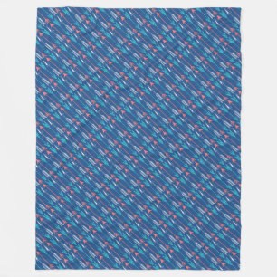 Moderne Bohemische Korallen und Aquamarine Pfeile Fleecedecke
