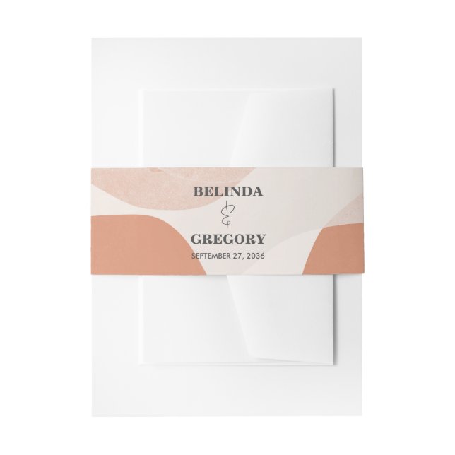 Moderne Bohemische Terracotta Abstrakte Hochzeit Einladungsbanderole (Vorderseite Beispiel)